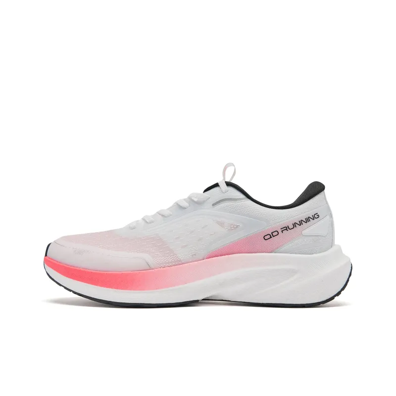 QIAODAN Flying Shadow 4 LITE Anti Slip Wear Resistant Low Top Running Shoes Men's White Pink-0