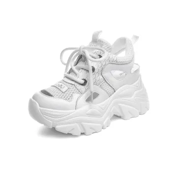 Shangjinni Lightweight Height Increasing Mid Top Chunky Sneakers Women's