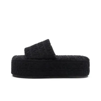 KARL LAGERFELD Veranda Rubber Sole Quiet Slide Slippers Women's Black