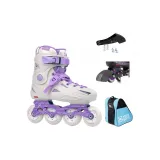 White Purple Roller Skates 39/40+Brake+Shoulder Bag