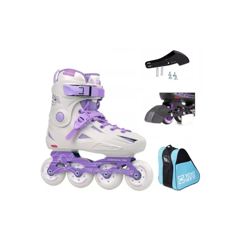 FLYING EAGLE Inline Skates Casual Street Skating, Stylish Women's 35 42 White Purple FBS+Brake-4