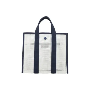 A.P.C PVC Tote Bag, Shopping Bag, Handbag Women's White & Marine Blue