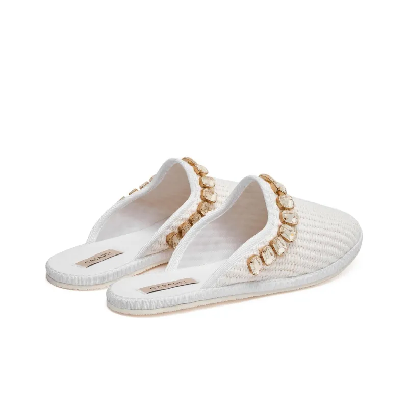 Casadei Capalbio Raffia Slippers-3