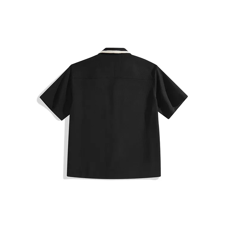 PEACEBIRD MEN Shirts Men Black 1 Loose Fit-1