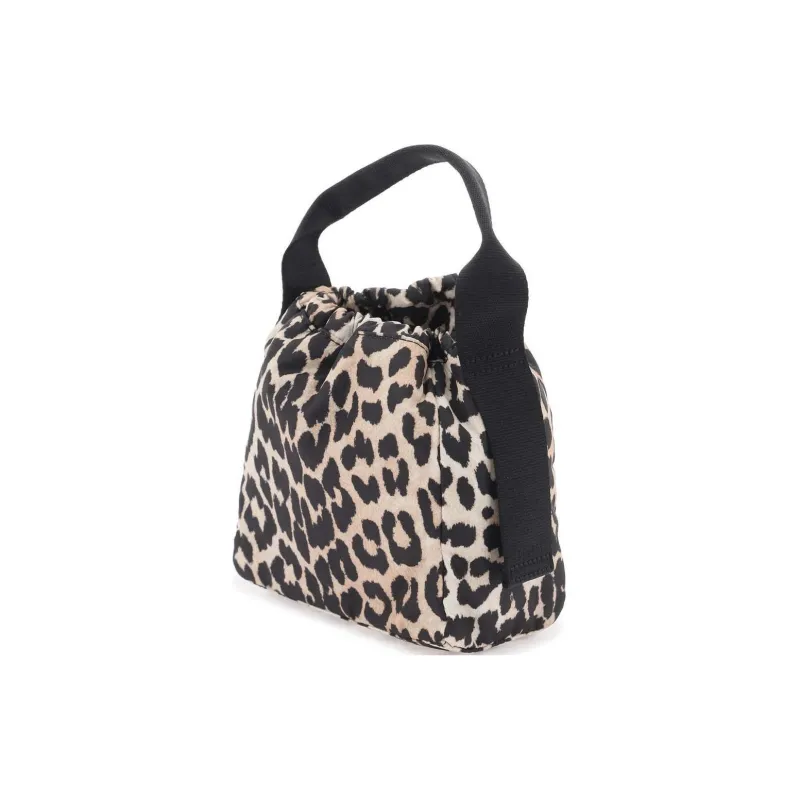 GANNI Recycled Material Handbag Women's Leopard Print-1