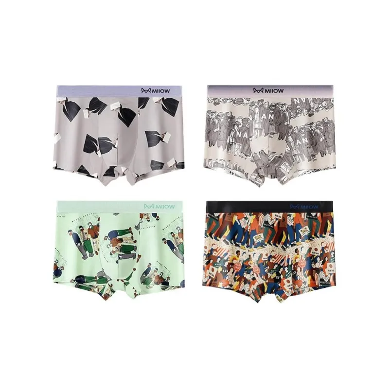 MIIOW Trendy Party Collection Cooling Summer Collection Underpants Men's 4 Pack-44