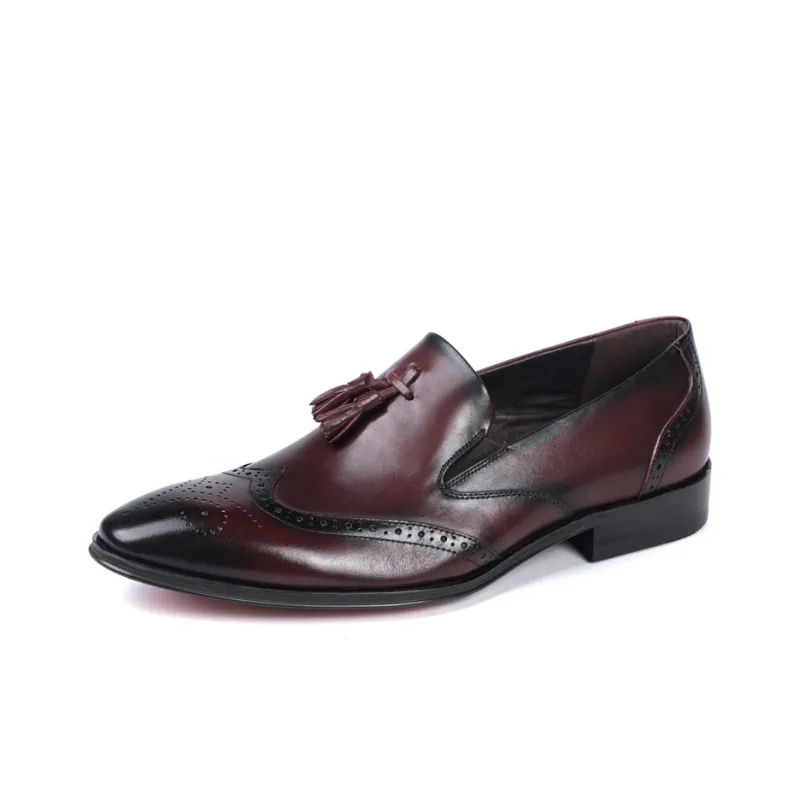 ASTON M.JAZZ Dress Shoes Men Low Top Black/Coffee-6