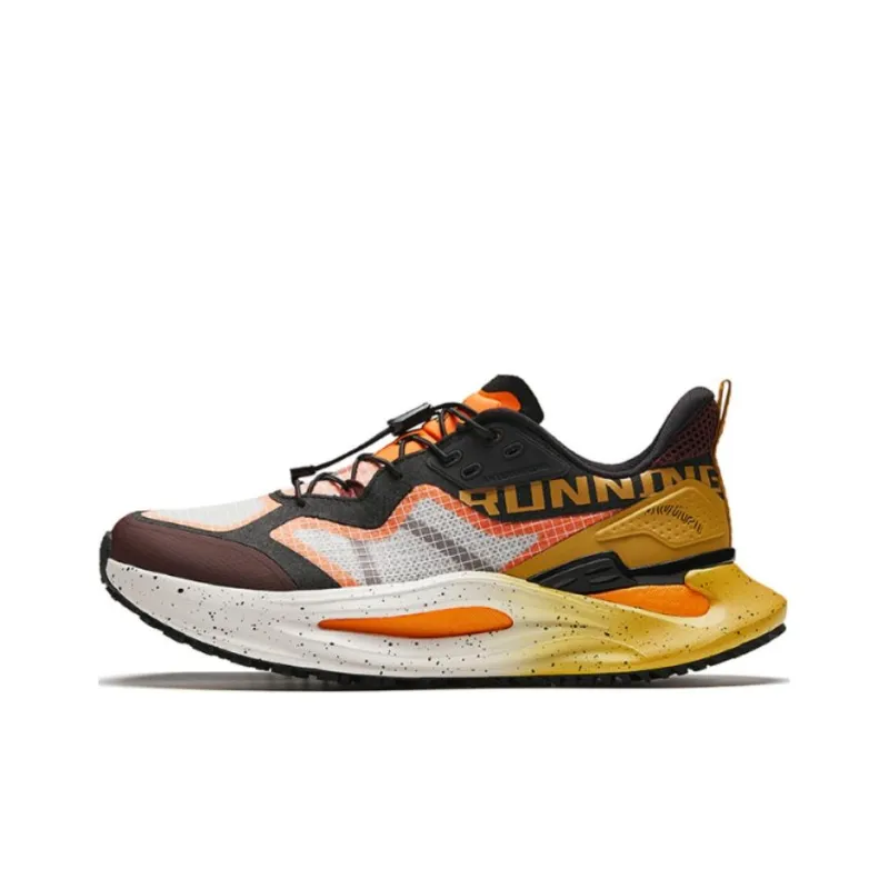 Anta Slip-Resistant Cushioning Low-Top Running Shoes Men's White Black Orange-0