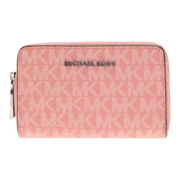 MICHAEL KORS MK Coated Canvas Wallet Small Size Women's Rouge Pink