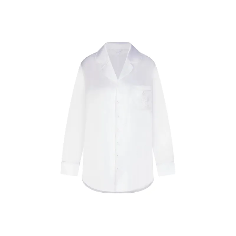 SKIMS Wedding Dress Series HOTEL SHINE BUTTON UP SLEEP DRESS Nightgown Women's SNOW/Snow-0