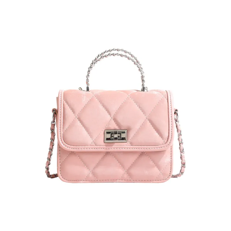 ALOENEY PU Ancient Square Bag, Small Shoulder Bag, Crossbody Bag, Handbag Regular Women's Black, Pink, White-3