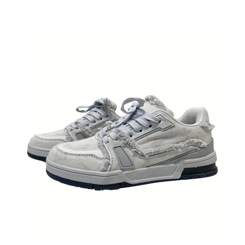 MQGAll Slip Resistant, Abrasion Resistant, Lightweight, Breathable Low Top Skateboard Shoes Unisex Gray-1