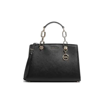 MICHAEL KORS Cynthia Grain Cow Leather Shoulder Bag, Crossbody Bag, Handbag Women's Black