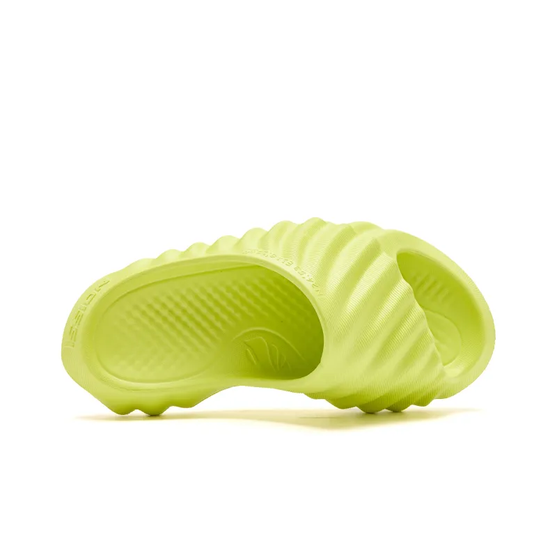 QIAODAN Conch Mops Slip Resistant Abrasion Resistant Quiet Slide Slippers Men's Sour Lime Green-3