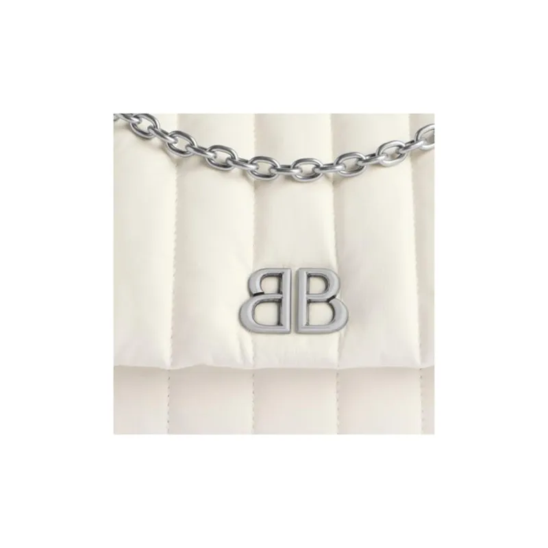 Balenciaga Calfskin Crossbody Bag, Shoulder Bag Women's White-5