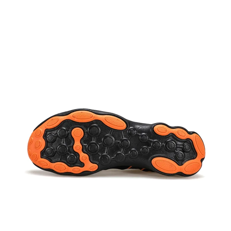 HUMTTO Cushioning Anti Slip And Wear Resistant Low Top Outdoor Shoes Men's Black Orange-4