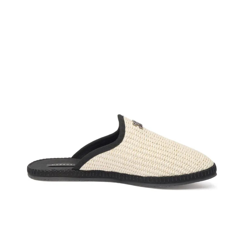 Casadei Logo-plaque Raffia Slides-1