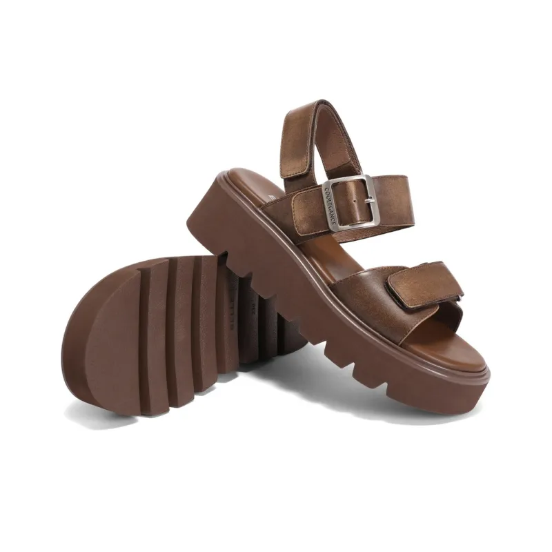BELLE One Strap Sandals 4.5CM Women's Brown, Black-11