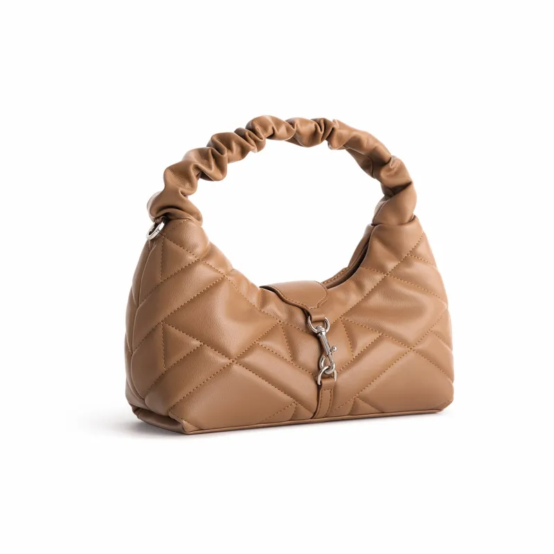 Cthulhu Split Cow Leather Detachable Long Strap Shoulder Bag, Crossbody Bag, Handbag Medium Size Women's Caramel/Black-2
