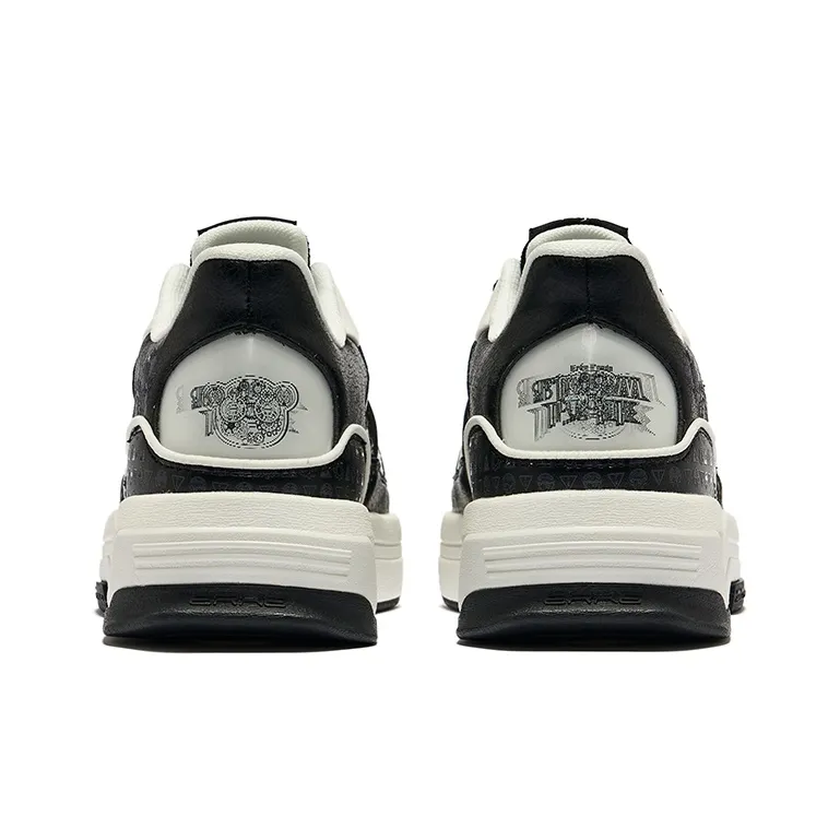 Erke Battery Panda Wear resistant And Lightweight Low Top Skateboard Shoes Women's White Black-3