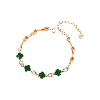 Brilliant Heart Malachite Jade Bracelets Women's