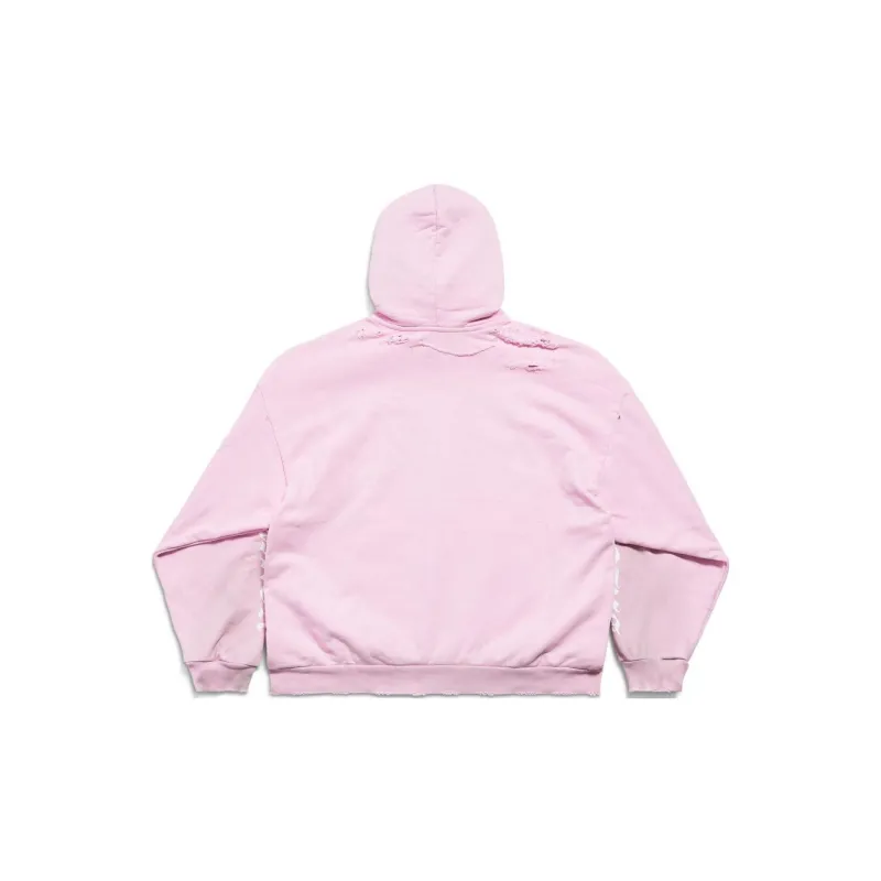 Balenciaga Logo Printed Distressed Hoodie-1