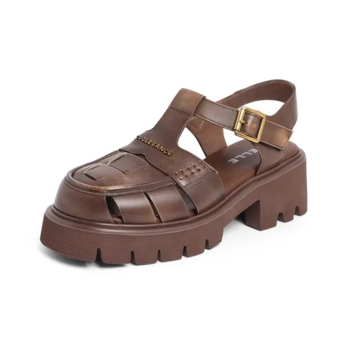 BELLE Roman Sandals 5CM Women's 1Brown Black