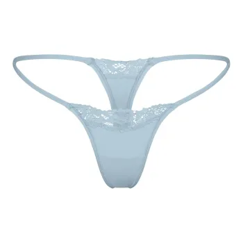 SKIMS FITS EVERYBODY LACE STRING THONG Underpants Women's 1 Pack Denim/Denim