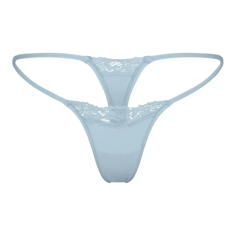 SKIMS FITS EVERYBODY LACE STRING THONG Underpants Women's 1 Pack Denim/Denim-0