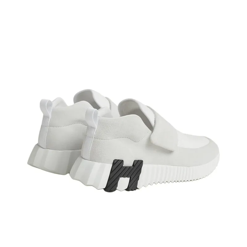 HERMES H Low Top Casual Shoes Women's White Gray-3