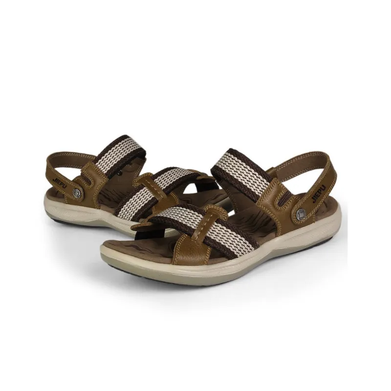 JIEPU Beach Sandals Unisex Black/Brown/Khaki-8