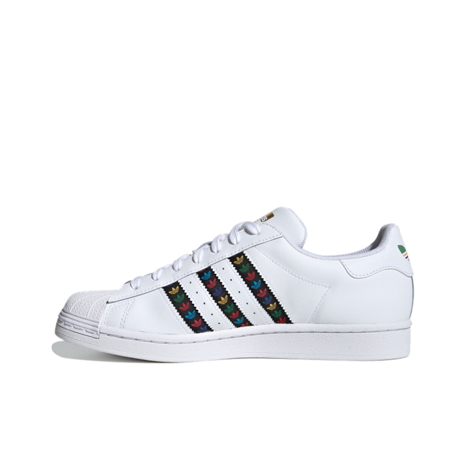 Adidas Originals Superstar Chenille Stripes Cloud White Green POIZON