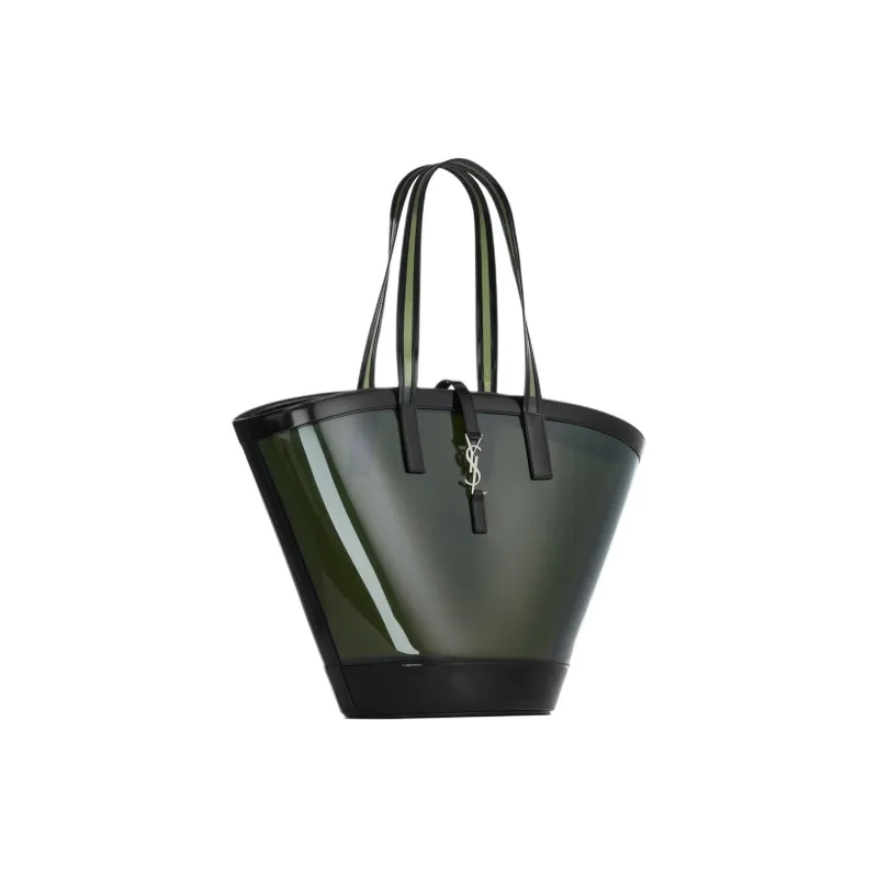 SAINT LAURENT Leather Bonded With Polyurethane Handbag Medium Size Women's Black & Mint Green-1