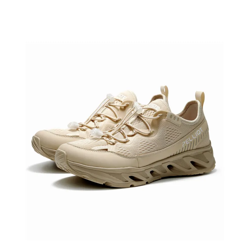 PELLIOT Outdoor Shoes Unisex Low Top [Men's]Obsidian Black/Beige Camel[Women's]Rose Pink/Obsidian Black/Beige Camel-8