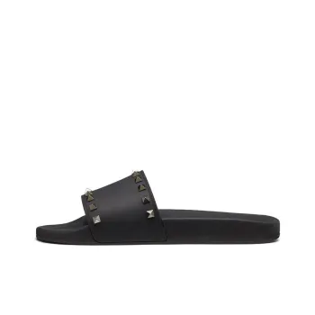 Valentino Rockstud Slides Black Rubber