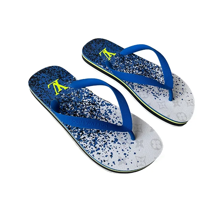 LOUIS VUITTON Flip Flops Men's Blue White-1