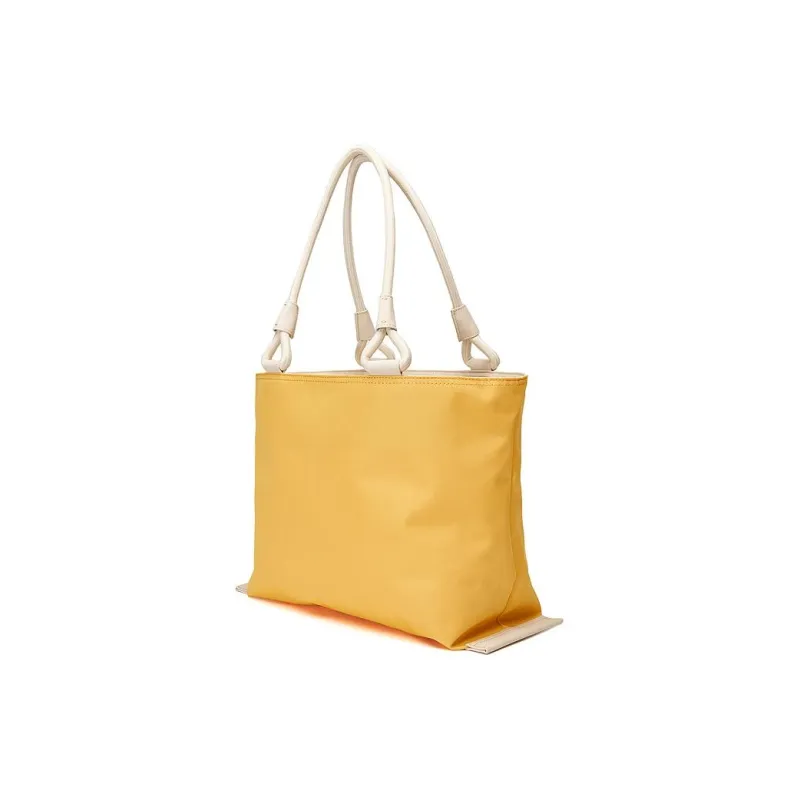 Skechers Fabric Tote Bag Shopping Bag Handbag Shoulder Bag Unisex Amber Gold With Fine White-2
