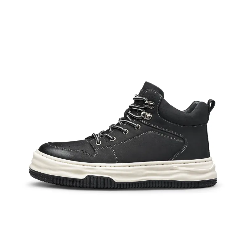ZRO Shock Absorbers High Top Skateboard Shoes 3.5cm Men's Black-0