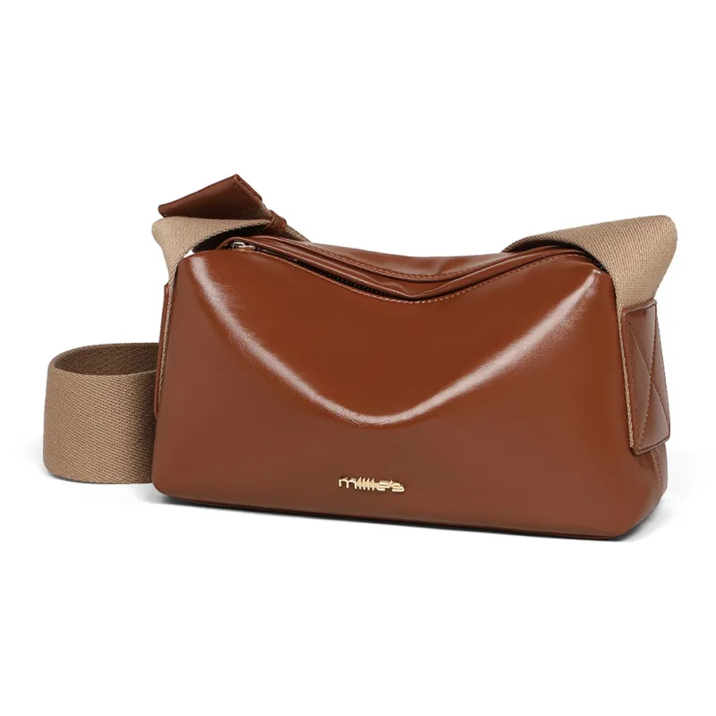 MILLIE'S Cow Leather Underarm Shoulder Bag Regular Women's Brown/Black-2