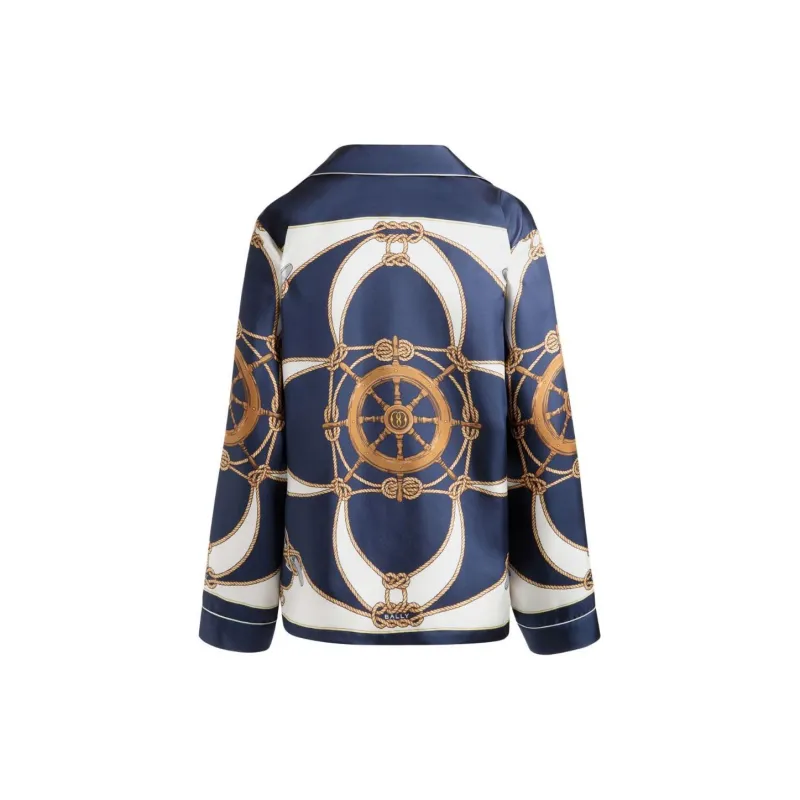 BALLY Graphic Printed Button Up Shirt-1