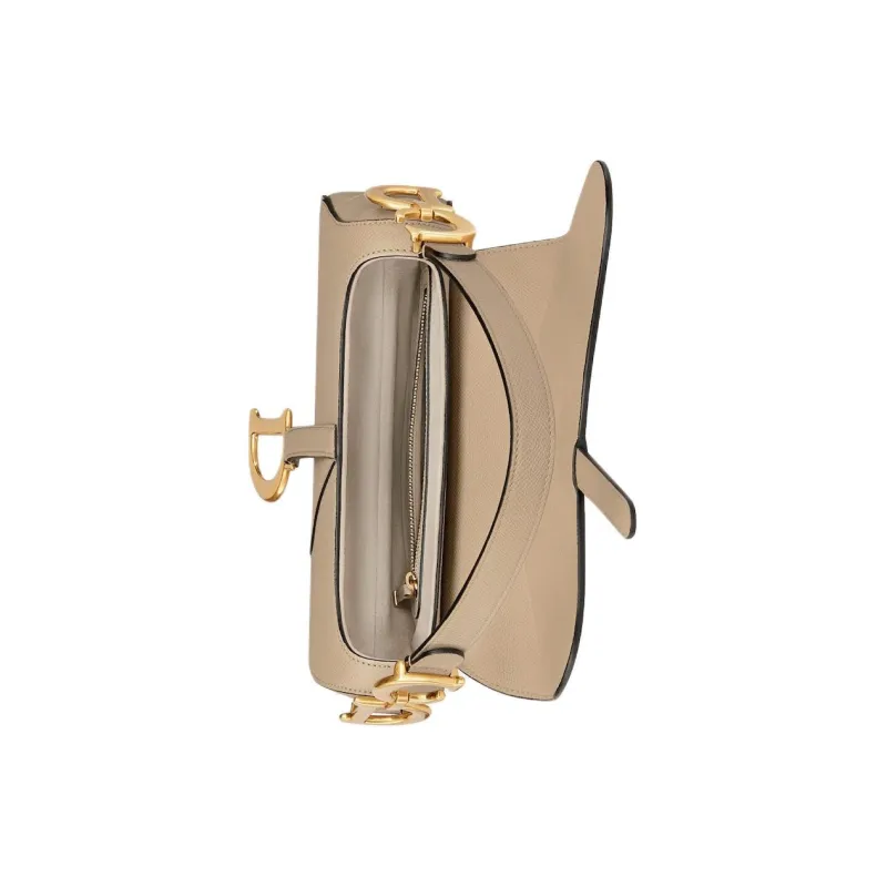 DIOR Saddle Grain Calfskin Saddle Bag, Shoulder Bag, Crossbody Bag, Handbag Women's Sand-3