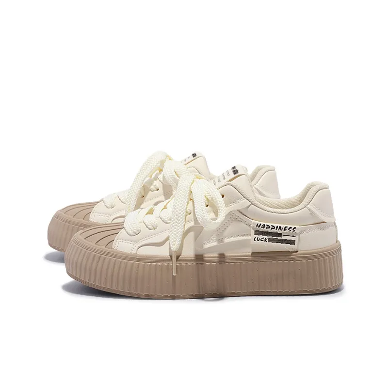 Shen Linsen Abrasion Resistant Slip Resistant Low Top Canvas Shoes Women's Beige Apricot-4