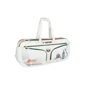 VICTOR Badminton Racket Bags 6 Pcs Pack Sporty Style Shoulder Bag White Unisex Independent Shoe Compartment