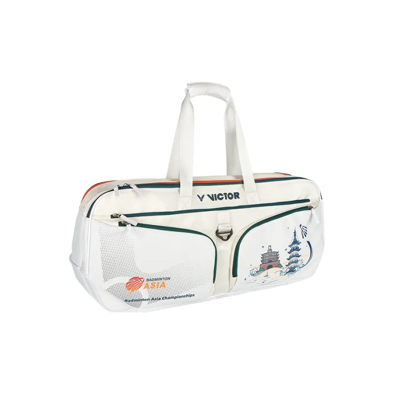 VICTOR Badminton Racket Bags 6 Pcs Pack Sporty Style Shoulder Bag White Unisex Independent Shoe Compartment-0