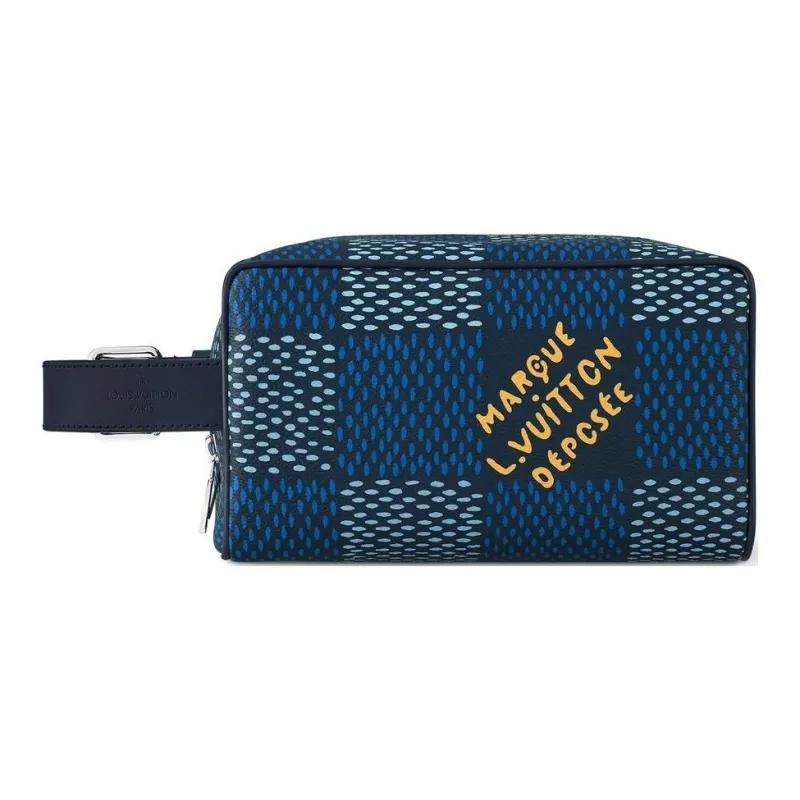 LOUIS VUITTON Locket Dopp Kit Damier Heritage Blue-0