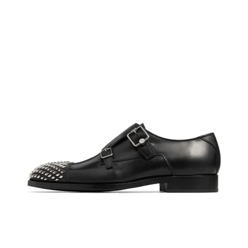 Jimmy Choo Finnion Studded Leather Monk Shoes