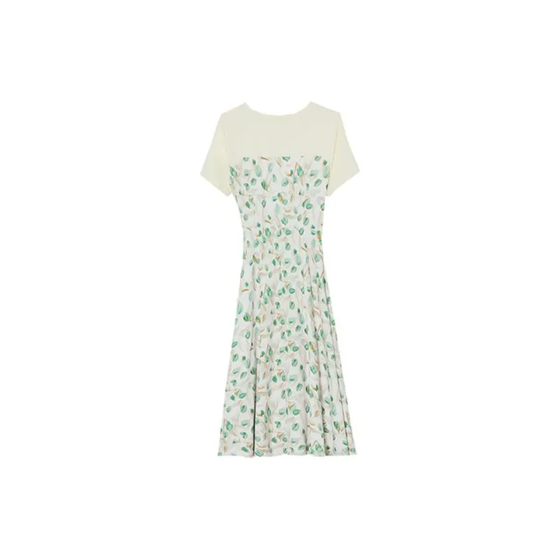 DOSOHEB Short-Sleeved Dresses Women's Green Tulip-1