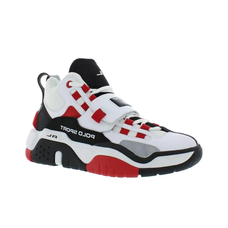 Polo Ralph Lauren High Top Casual Shoes Men's Black White Red-1