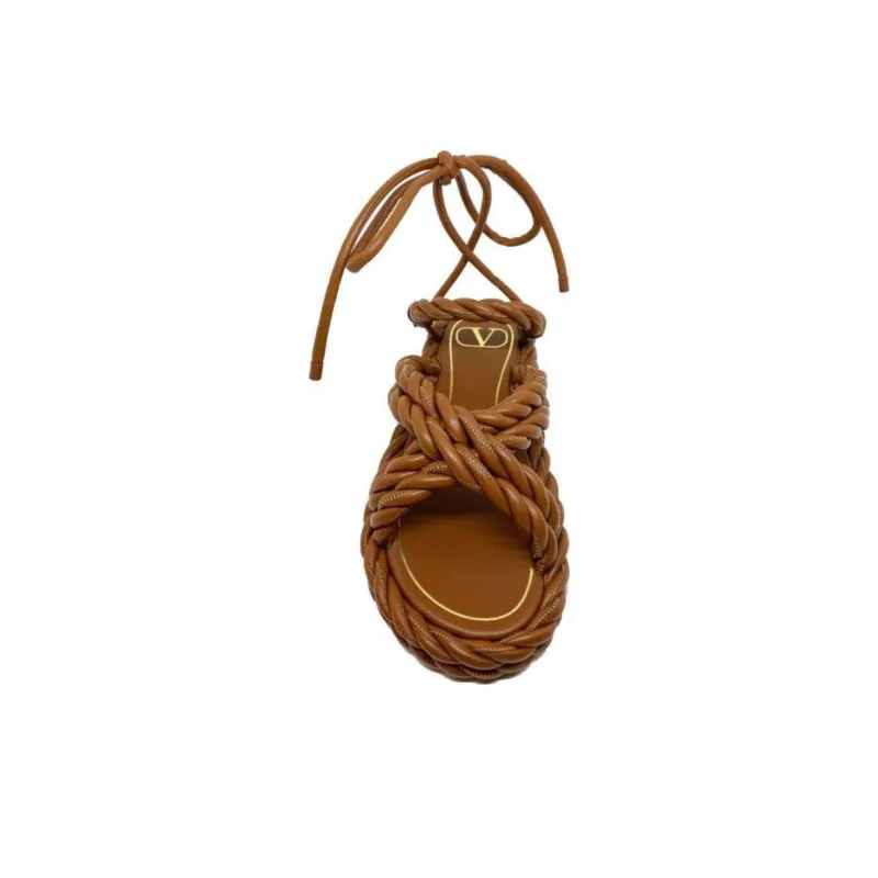 Valentino The Rope Strap Sandals Women's Brown-4