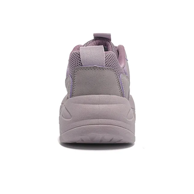 Warrior Trendy Casual Shoes Durable Breathable Lightweight Low-Top Chunky Sneakers Women's Purple-3